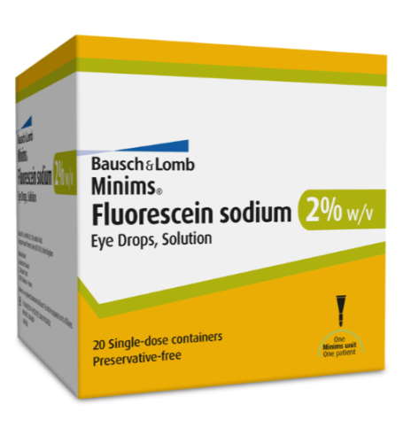 Bausch & Lomb Minims Fluorescein Sodium Opht Drops 2%, 20x0.5ml