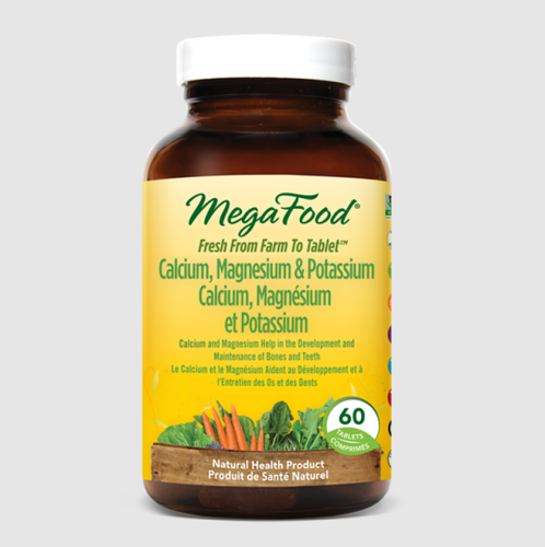 MegaFood Calcium, Magnesium & Potassium, 60 tabs