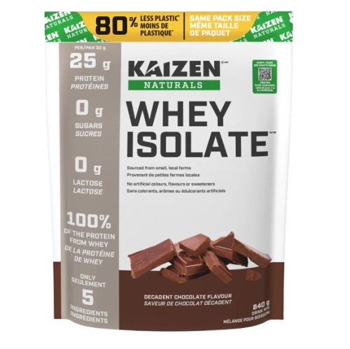 Kaizen Naturals Whey Isolate - Decadent Chocolate, 840g