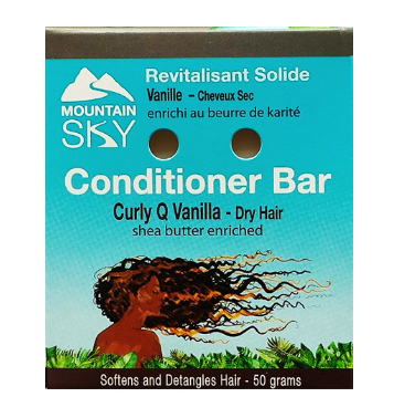 Mountain Sky Conditioner Bar, Curly Q Vanilla w/Shea Butter, Dry Hair, 50g