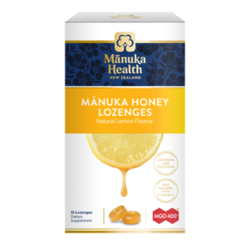 Manuka Health Manuka Honey & Lemon Lozenges MGO 400+, 65 g