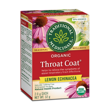 Traditional Medicinals Throat Coat Lemon Echinacea, 16bg