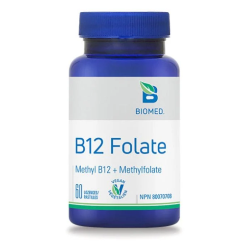 Biomed B12 Folate, VItamin B12 and Methyl Folate, 60 Quick Dissolve Lozenges