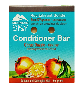 Mountain Sky Conditioner Bar, Citrus Dazzle w/Lemon Protein, Oily Hair, 50g