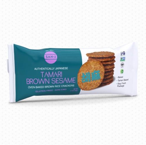San J Tamari Brown Sesame Cracker, 105g