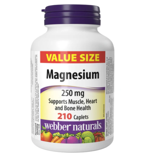 Webber Naturals Magnesium 250mg, 100 Caplet 