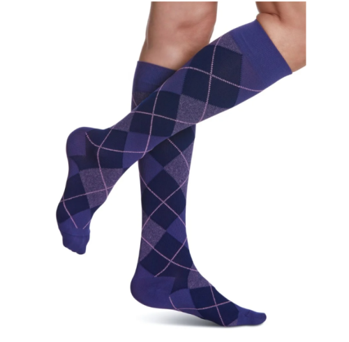 Sigvaris Microfiber Shades Women's 143CA46 15-20MM Purple Argyle, A