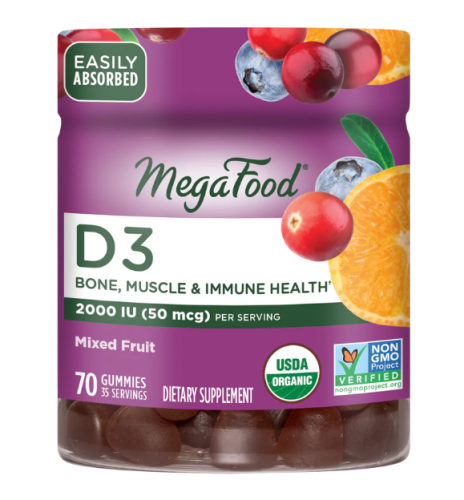 MegaFood Vitamin D3 Wellness (1000 IU) Mixed Fruit Gummies, 70 ct