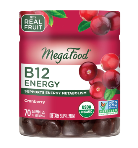 MegaFood Vitamin B12 Energy Cranberry Gummies, 70 ct