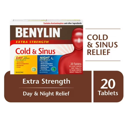 Benylin Cold&Sinus Day/Night Conv Pk Tb, 20