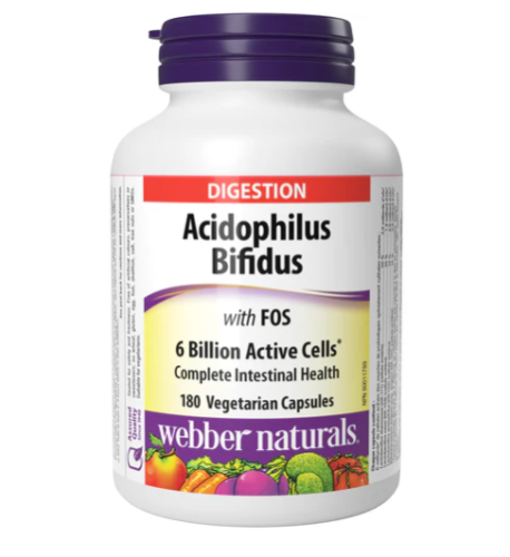 Webber Naturals Acidophilus & Bifidus, 180 Caps 