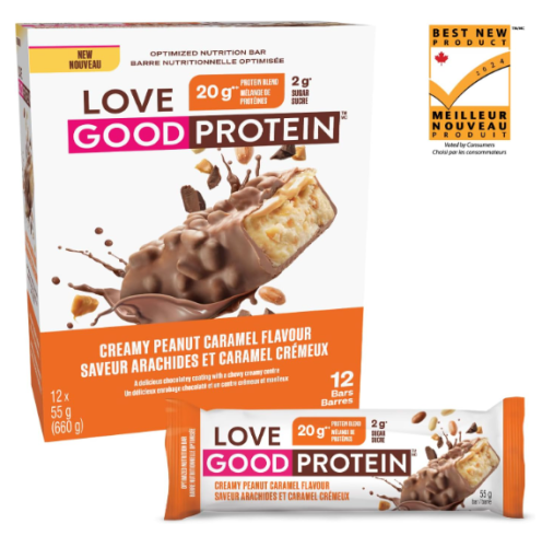 Love Good Fats Peanut Caramel Protein Bar, 12 x 55g