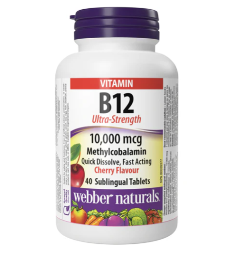 Webber Naturals B12 Methylcobalamin 10000mcg, 40 Tb 