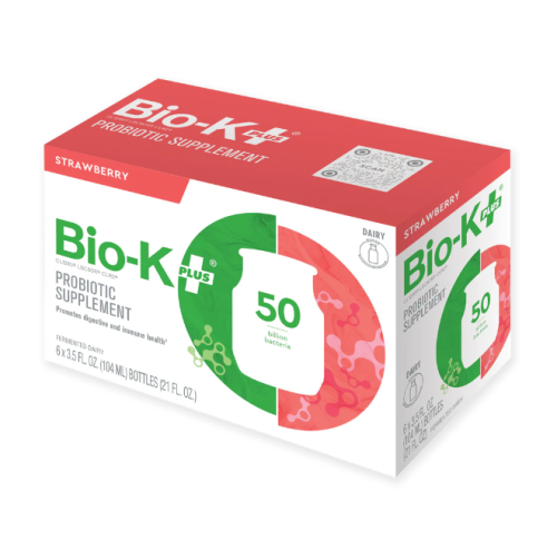 Bio-K Fermented Dairy, Probiotic, Strawberry (gluten-free), 12/98g