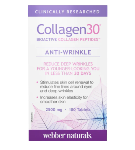 Webber Naturals Collagen 30 Antiwrinkle 2500mg, 180 Tb 