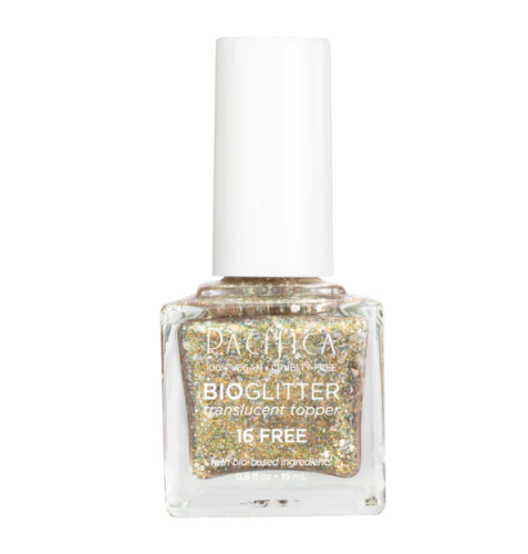 Pacifica Bio Glitter Translucent Top Gold Dust, 15ml