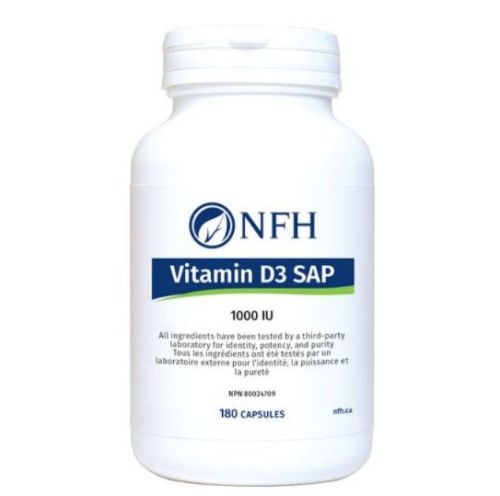 NFH Vitamin D3 SAP Capsules 1000 IU, 180 capsules