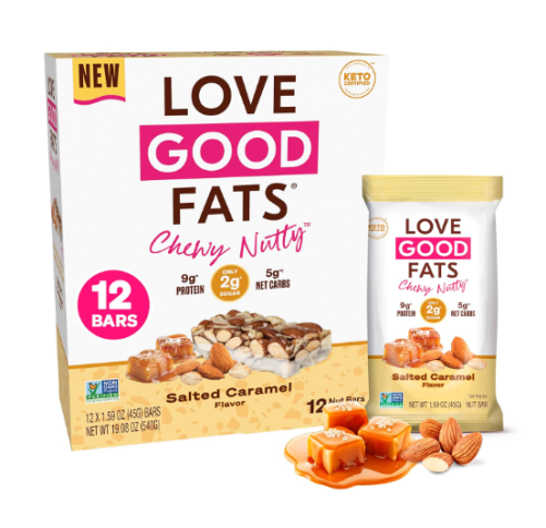 Love Good Fats Salted Caramel, 12 x 40g