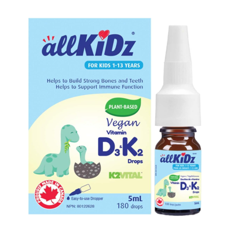 Allkidz Naturals Vegan Vitamin D3 K2 Drops, 5ml