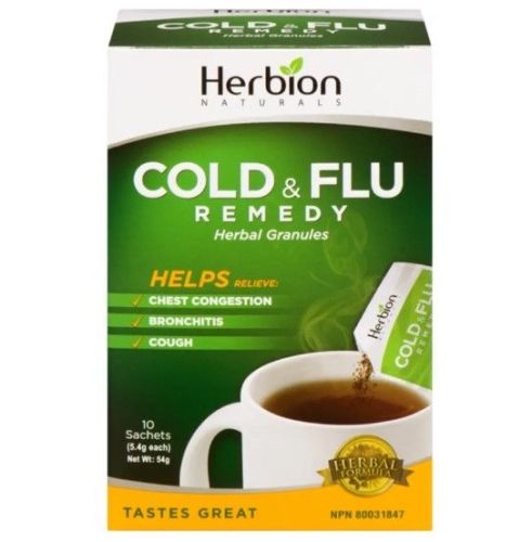 Herbion Natural Cold and Flu Remedy, 10 Sachets - Original