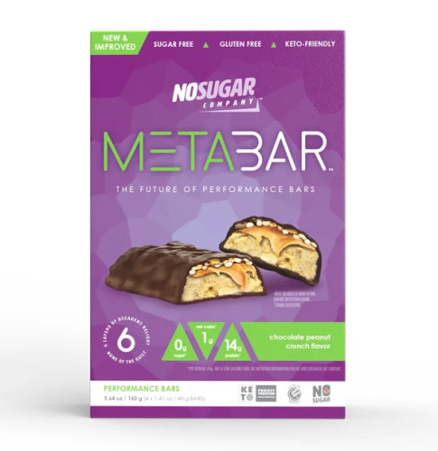 No Sugar Company Meta Bar Chocolate Peanut Crunch, 4pk