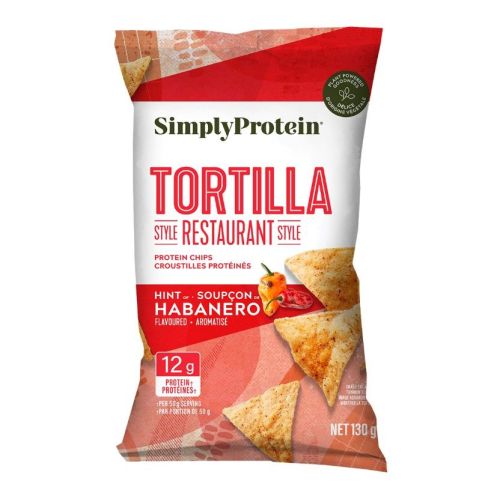 Simply Protein Tortilla Chips Hint of Habanero, 10 x 130g