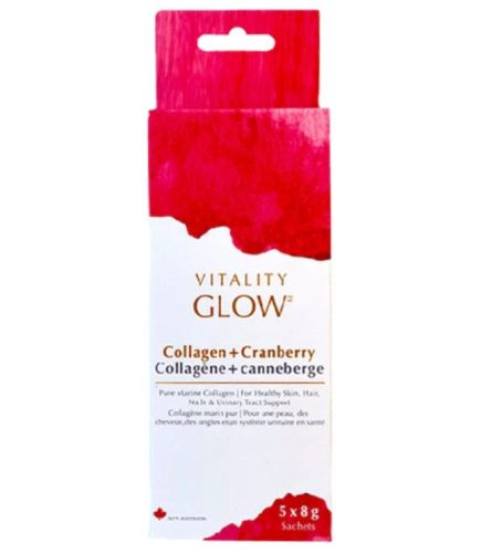 Vitality GLOW Collagen + Cranberry - Box (5), 5 x 8g