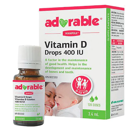 Wampole Adorable Vitamin D Liquid, 3.4ml