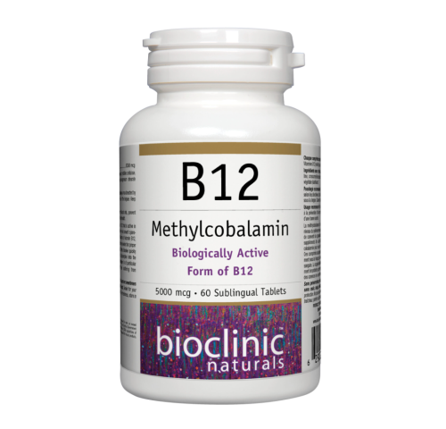 Bioclinic Naturals B12 Methylcobalamin · 5000 mg, 60 Sublingual Tablets