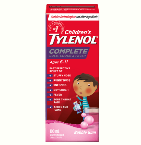 Tylenol Children Complete Cold/Cough/Fever Bubble Gum, 100ml