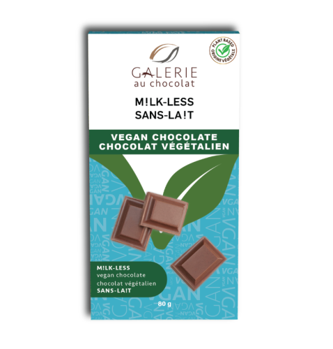 Galerie Au Chocolat Vegan Milk-less Chocolate Bar, 8 x 80g