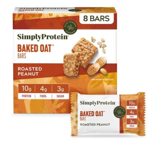 Simply Protein Baked GF Oat Bar Roasted Peanut, 180g