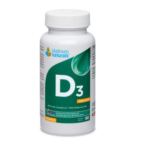 Platinum Natural Vitamin D3 1000 IU, Softgels - 90