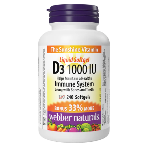 Webber Naturals Vitamin D3 1000iu Bonus, 500