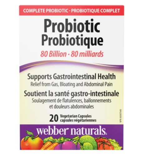 Webber Naturals Probiotic 80 Billion, 20 Veg Caps