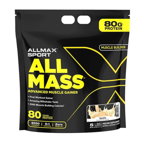 Allmax Allmass Vanilla Weight Gainer, 5lb