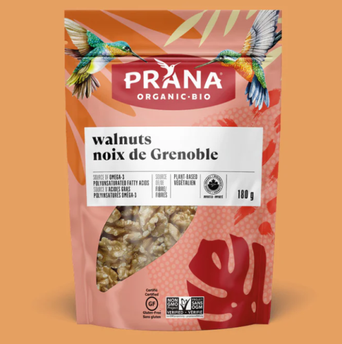 Prana Walnuts, Raw, Organic, 6/180g