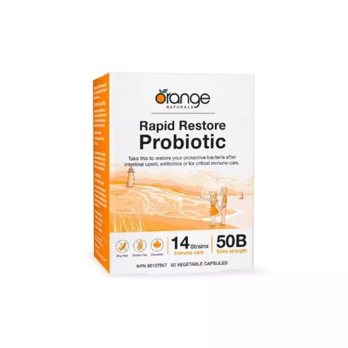 Orange Naturals Rapid Restore Probiotic 50B Extra Strength, 60 Capsules