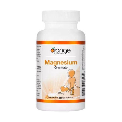 Orange+Naturals+Magnesium+Glycinate+180mg,+60+Capsules