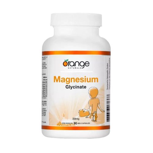 Orange+Naturals+Magnesium+Glycinate+200mg,+90+Capsules