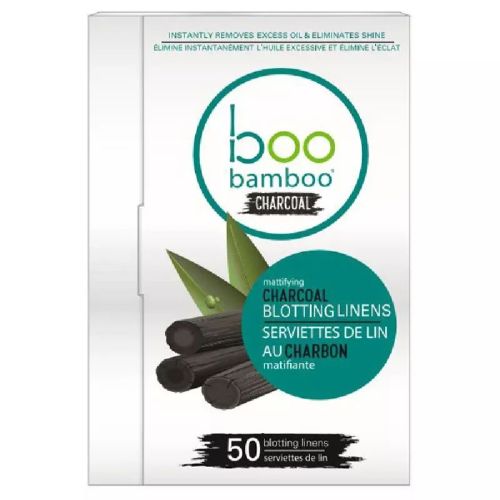 Boo Bamboo Fibre, Mattifying Charcoal Blotting Linens 50ct