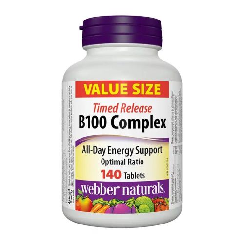 Webber Naturals B100 Complex Timed Release, 140 Tablets