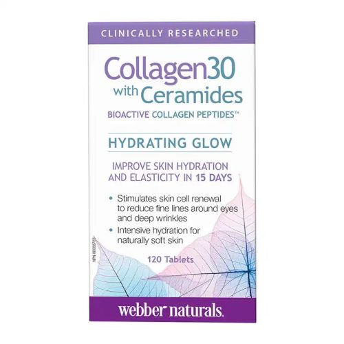 Webber Naturals Collagen30 With Ceramides Bioactive Collagen Peptides, 120 Tablets