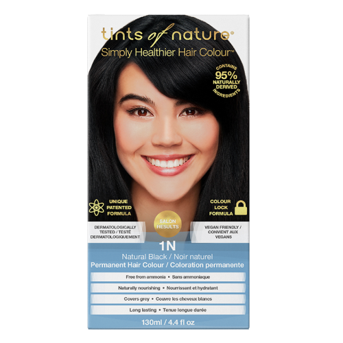 Tints of Nature Hair Colour Permanent Natural Black 1N, 130mL