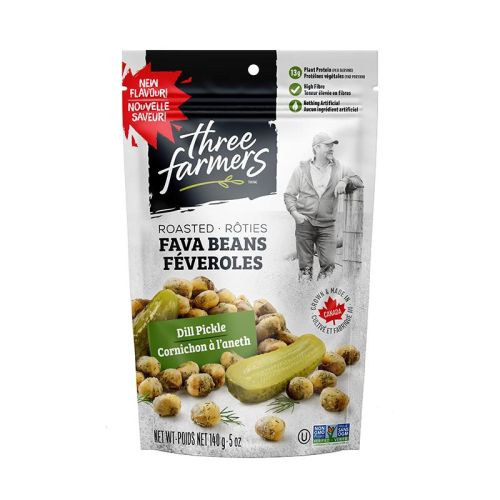 Three Farmers	Roasted Fava Beans - Dill Pickle, 140g