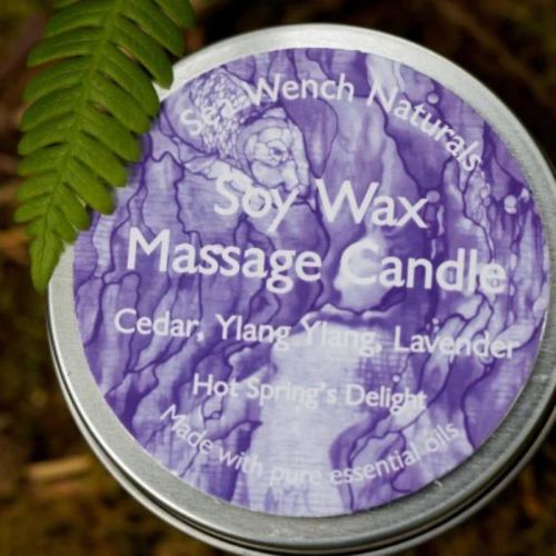 Sea Wench Naturals Soy Wax Massage Candle - Hot Springs Delight (Cedar, Ylang Ylang, Lavender)