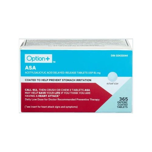Option+ ASA 81mg Enteric Coated Tablets, 365's