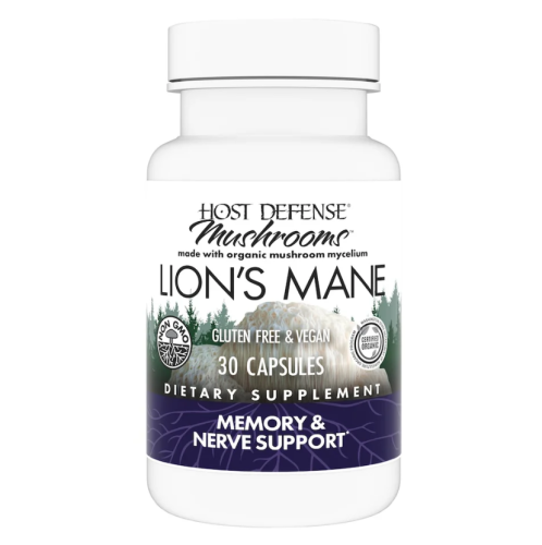  Host Defense Lion's Mane (Hericium Erinaceus) Capsules, 30 caps