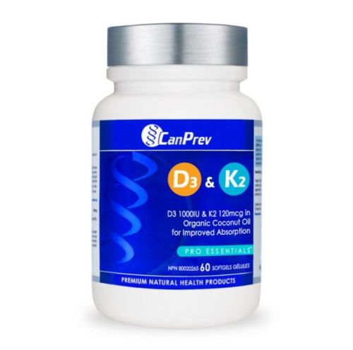 CanPrev D3 & K2 - Organic Coconut Oil, 60 Softgels