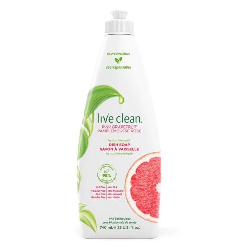 Live Clean Pink Grapefruit Dish Soap, 740ml